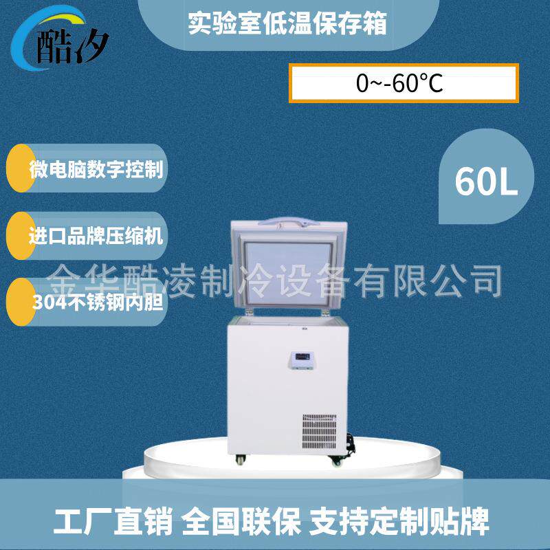 2024新款超低温冰箱60升冷冻箱超低温工业冰箱-60℃低温实验箱