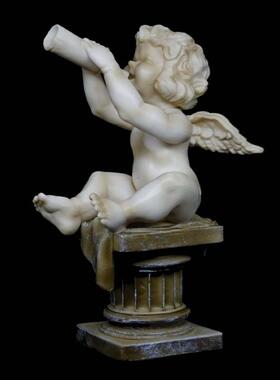 高档ank油y铁桶漆天使模型灰s色潮流B公仔摆件雕塑ins送礼班克斯