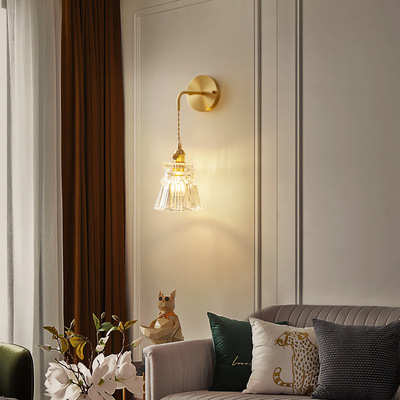北欧壁灯网红氛围灯轻奢法式奶油风简约现代玻璃客厅卧室床头壁灯