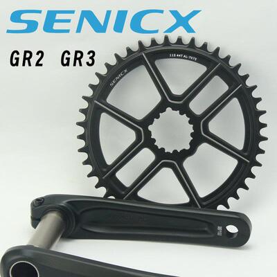 SENICX驭勇GR2 GR3 中空正负齿单碟片曲柄大齿盘 瓜车折叠车grave