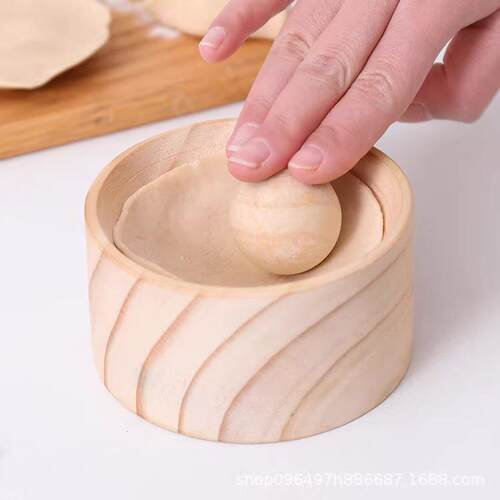New Year Wooden Round Dumpling Wrapper Roller, Home-use Dump