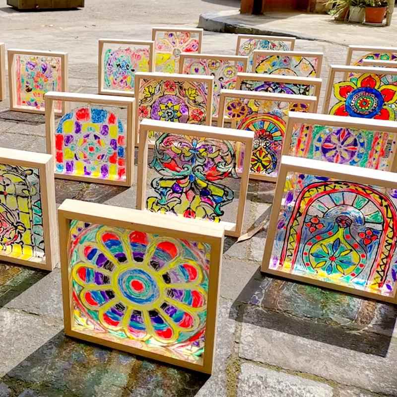 亚克力相框透明画涂鸦儿童画板DIY手工画板玻璃幼儿园木质展示框