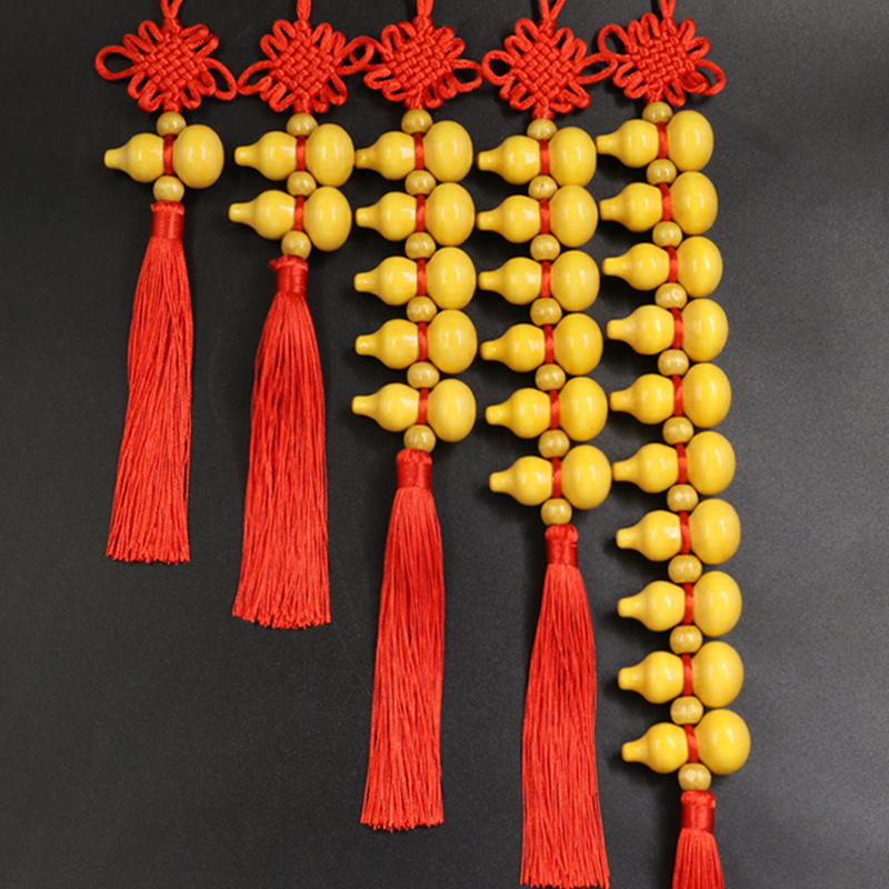 葫芦挂件中国结福字葫芦挂饰木制葫芦工艺品福禄国风创意挂件葫芦