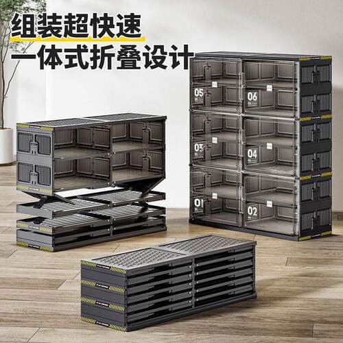 透明鞋盒收纳盒置物架入户鞋子收J^鞋柜门口家用多层简易折叠鞋架