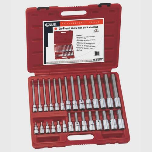Genius天赋工具3/8″,1/2系列28件套内6角旋具套筒组BS-3428H