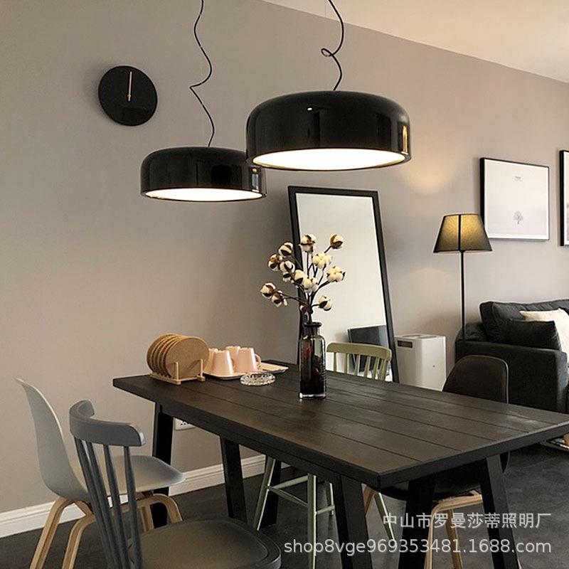 设计师现代简约圆形餐厅吊灯北欧卧室灯创意个性家用展厅吧台灯饰