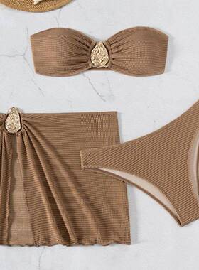 Women'S Bikini Set With Metal Accessories, Two-Piece,