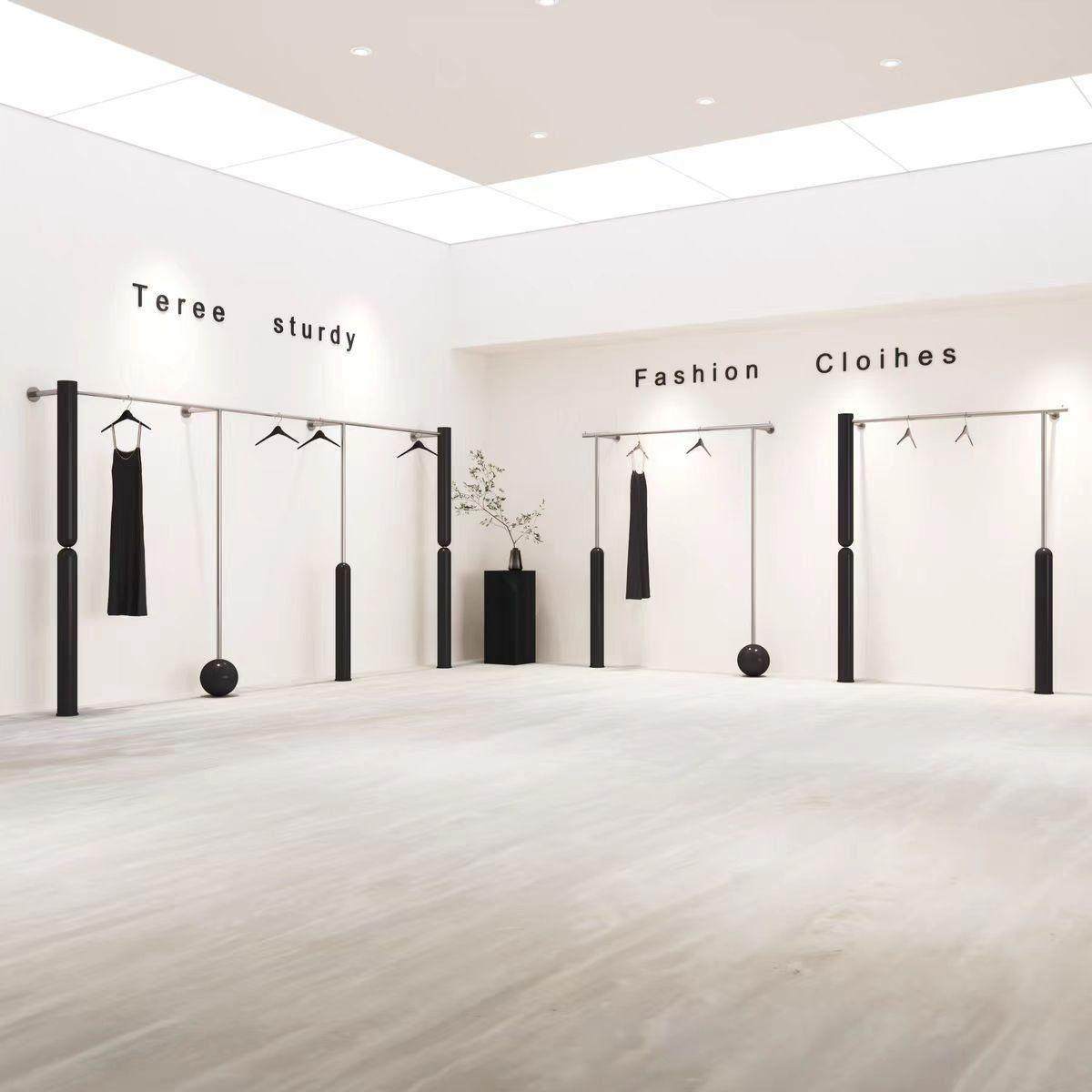 服装店展示架不锈钢黑色上墙女装店货架衣服陈列架挂衣架美观实用,服饰配件/皮带/帽子/围巾,其他配件,淘宝优惠券,粉丝福利购,淘宝优惠卷