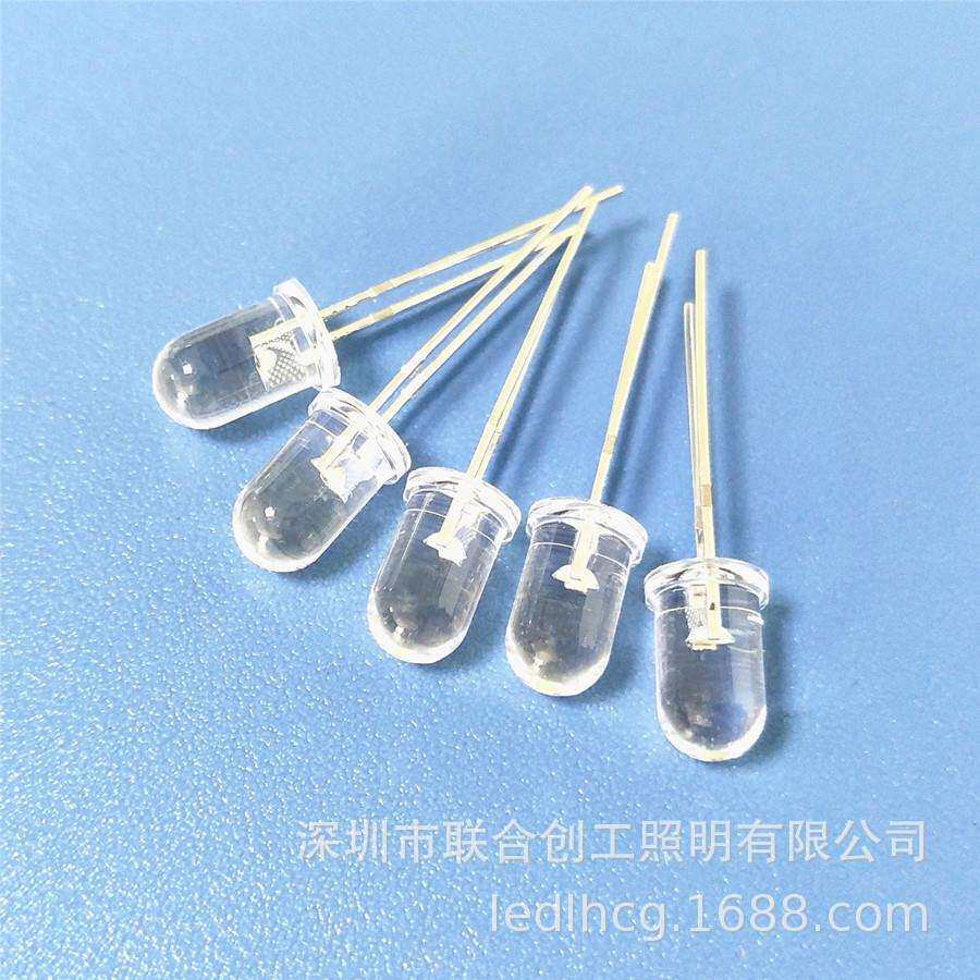 5MM圆头有边短脚白发白白灯F5圆头有边超高亮白光led灯珠
