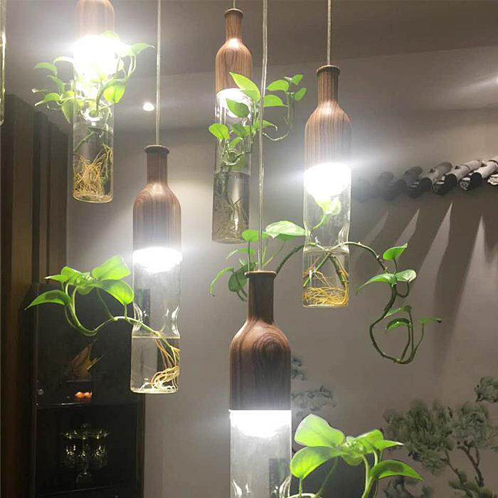 创意餐厅吊灯植物单头个性现代简约吧台过道餐厅灯北欧玻璃餐吊灯