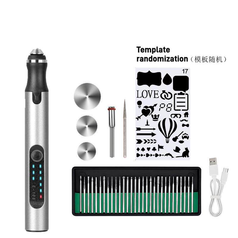 E108无绳迷你电磨笔USB充电调速珠宝雕刻机精雕打磨磨甲3.6V