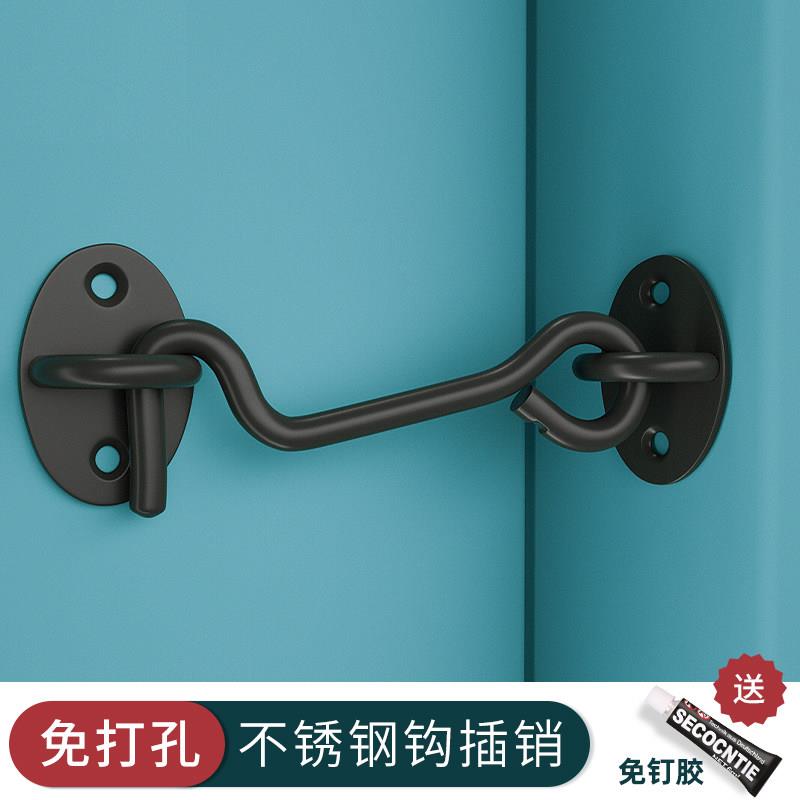阳台推拉玻璃门插销免打孔锁浴室厕所单边门栓门锁粘贴式办公室锁图片