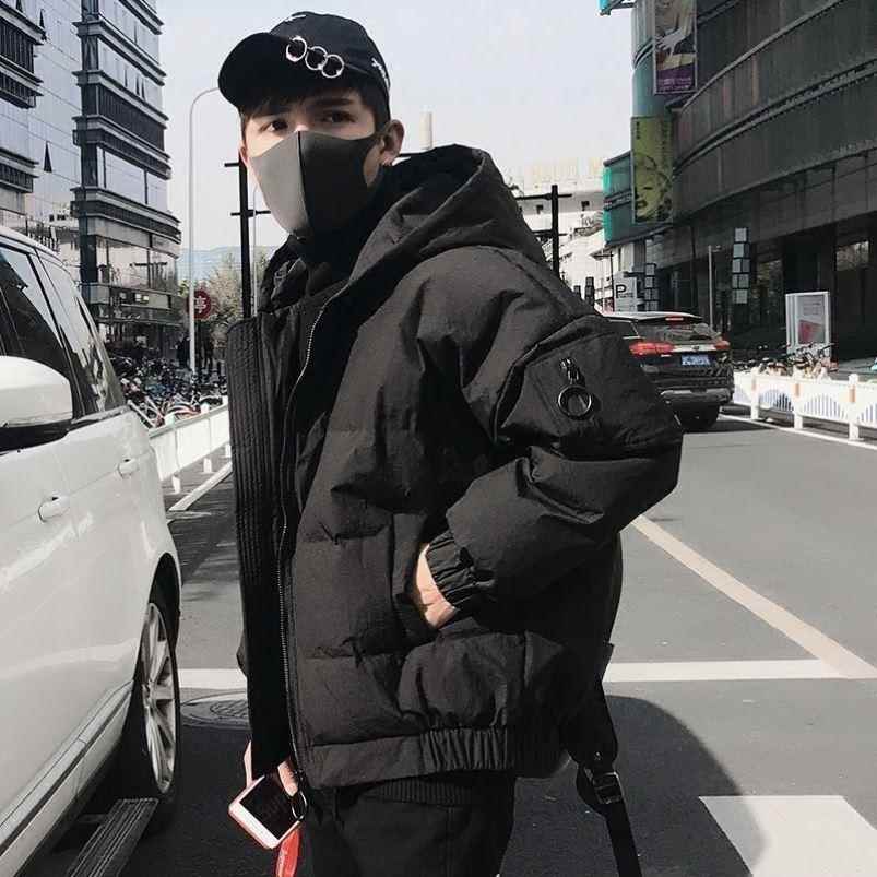 香港潮牌冬季羽绒棉服男士短款ins潮流宽松加厚帅气棉衣连帽外套