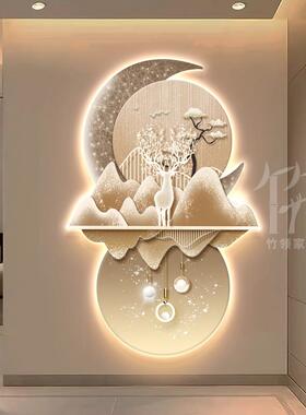 网红新中式挂迎玄关装饰画客松福正对门画字走廊道氛围灯光壁过画