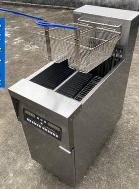 立式电脑版炸炉商用单双缸18KW智能油炸鸡炉汉堡店28L滤油电炸锅