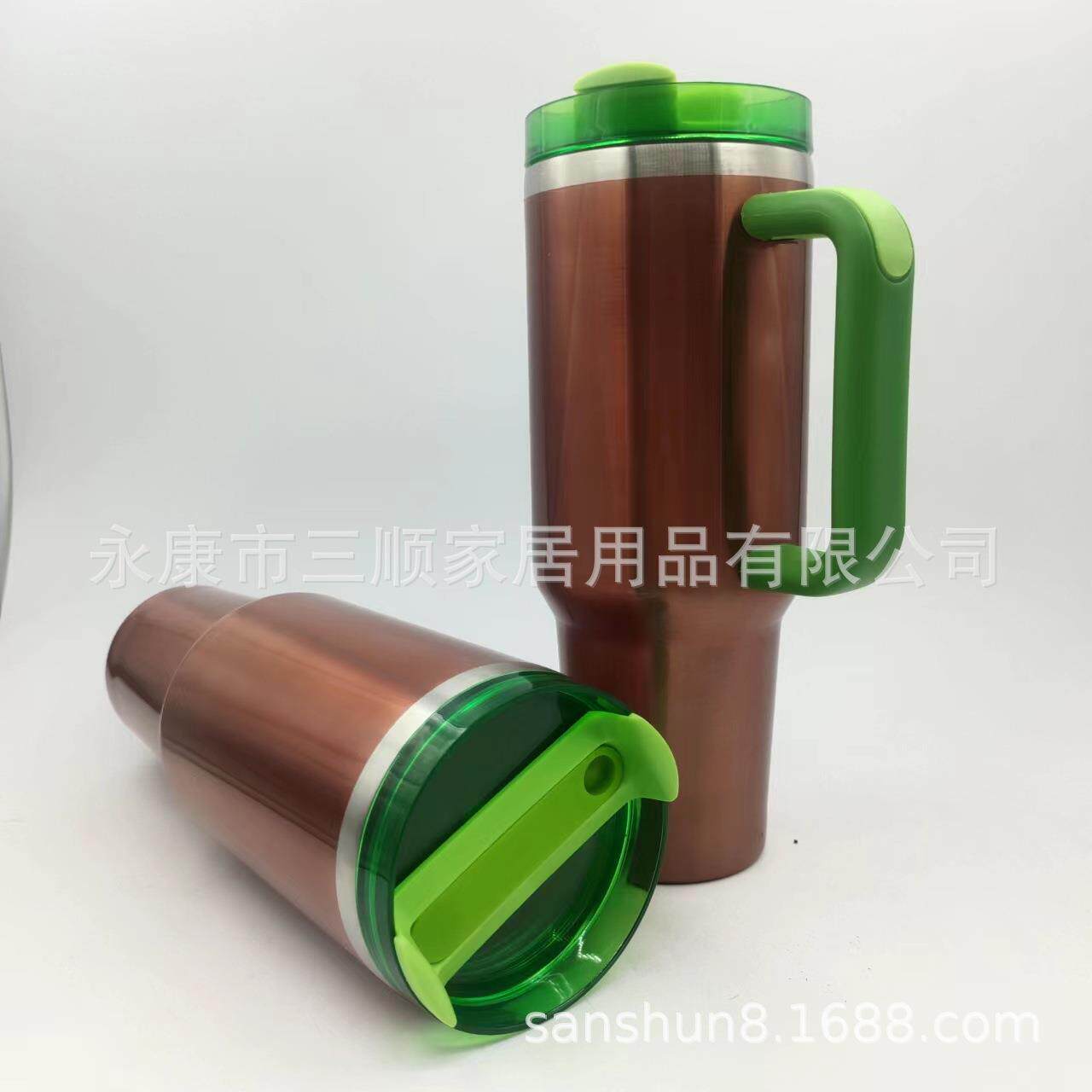 新款双层不锈钢真空保温保冷二代40oz车载冰霸杯手柄西瓜汽车杯