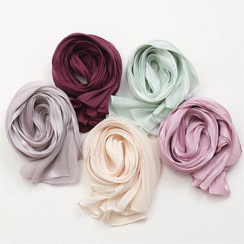 Thin scarf solid color headscarf sun protection纯色头巾防晒