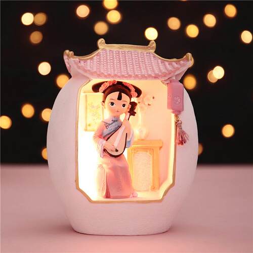高档少宫廷格意设计灯古风汉服娃娃小格夜灯摆件女心房间装饰创灯