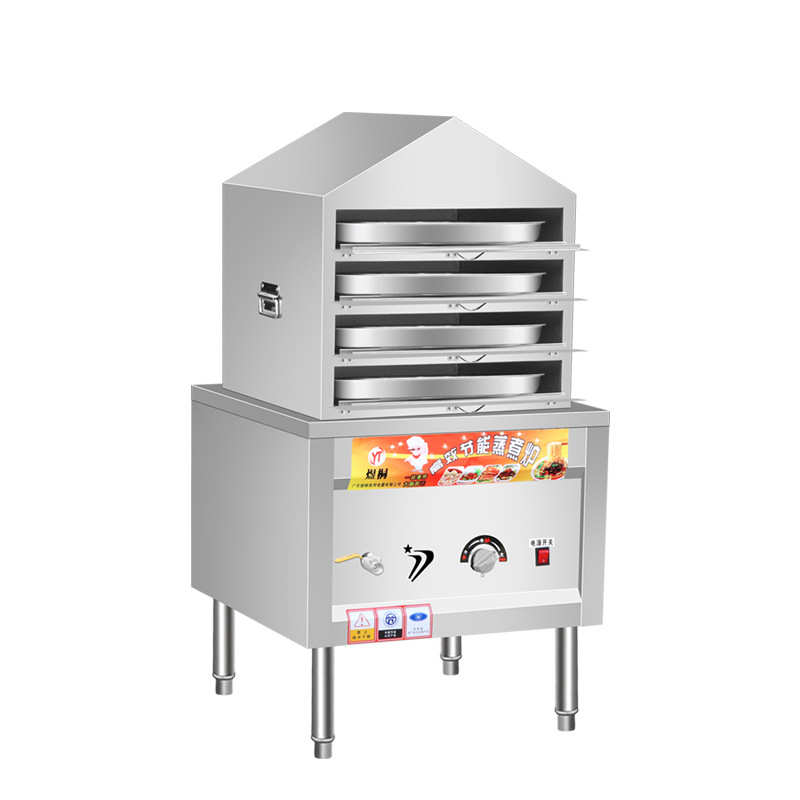 不锈钢凉皮机蒸箱蒸笼商用多层凉皮蒸箱自动上水燃气蒸炉
