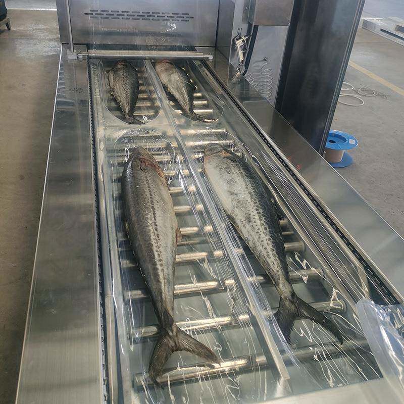 全自动拉伸膜包装机 海产品真空保鲜封口机 熟食拉伸膜真空包装机