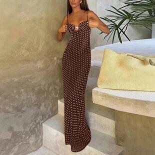 Dot Print Strap Dress Women's Stylish Summer Fashion