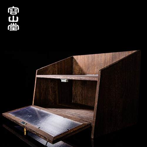 容山堂实木展示茶杯架茶具防尘收纳柜家用置物架子小博古架茶柜