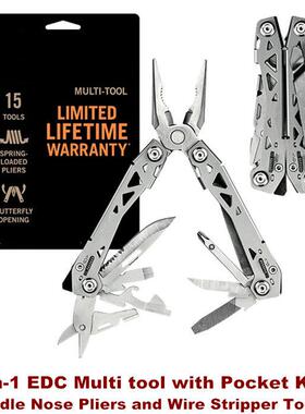 Multi tool with Pocket Knife Needle Nose Pliers Stripper
