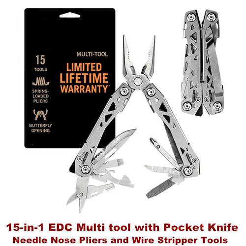 Multi tool with Pocket Knife Needle Nose Pliers Stripper