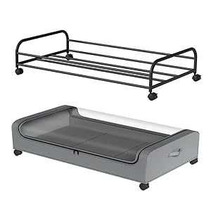 床底置物架牛津布床下衣物鞋带轮收纳车防尘折叠储物收纳箱