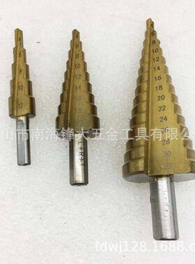 L+R套+T木柄阶梯钻锯钻装高速钢镀钛628套装三角钻头6pcs宝塔钻工