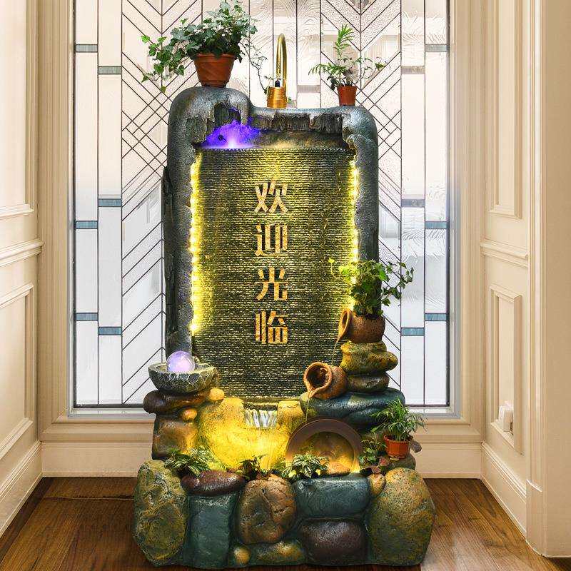流水喷泉水幕墙庭院水景观室内鱼池阳台鱼缸客厅风水招财屏风摆件