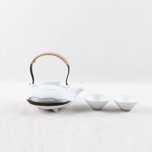 新中式现代陶瓷茶具托盘茶室摆件样板房酒店客厅茶几别墅软装饰品