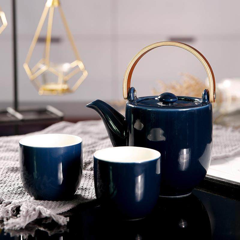 现代简约风一壶两杯水具套装家用冷水壶花茶壶茶杯套装带托盘