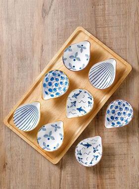 4pcs Ceramic Plate Japanese Style Household Seasoning Potter