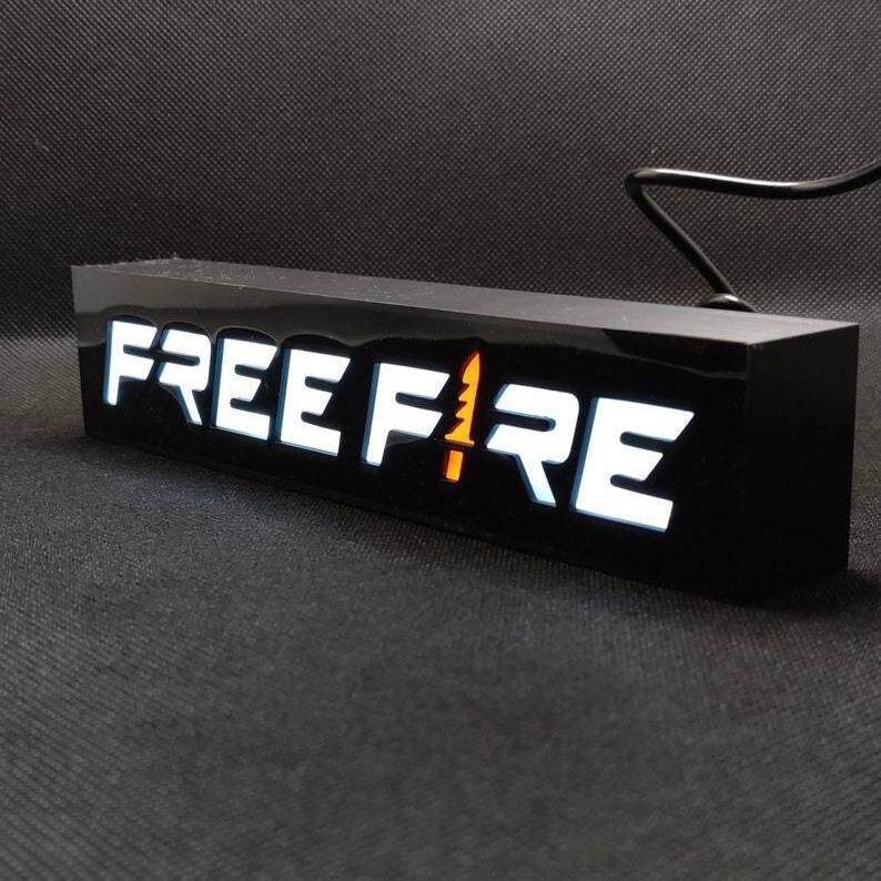亚马逊热销 Free Fire 创意灯箱夜灯游戏周边led灯气氛灯家居装饰