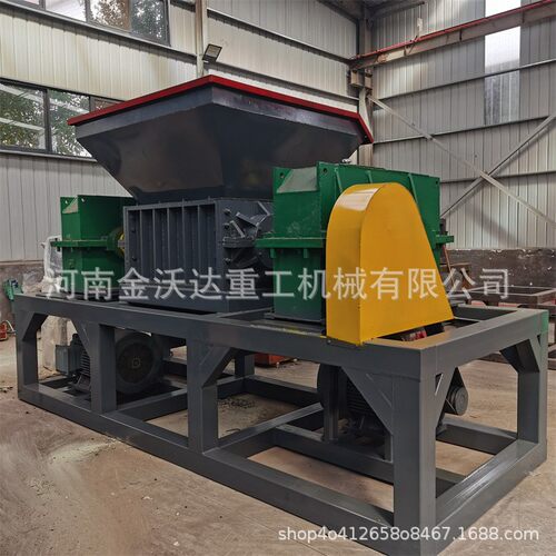 1000型轮胎木材塑料桶撕碎机 橡胶板铝皮铁销粉碎机 PVC板碎料机