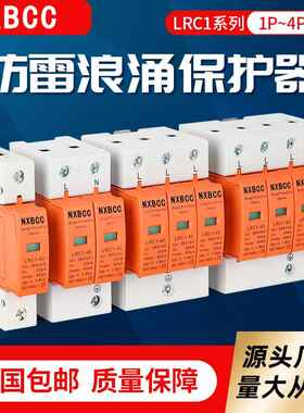 家用浪涌保护器4P20KA40KA60KA80ka100KA 避雷器2P电涌保护防雷器