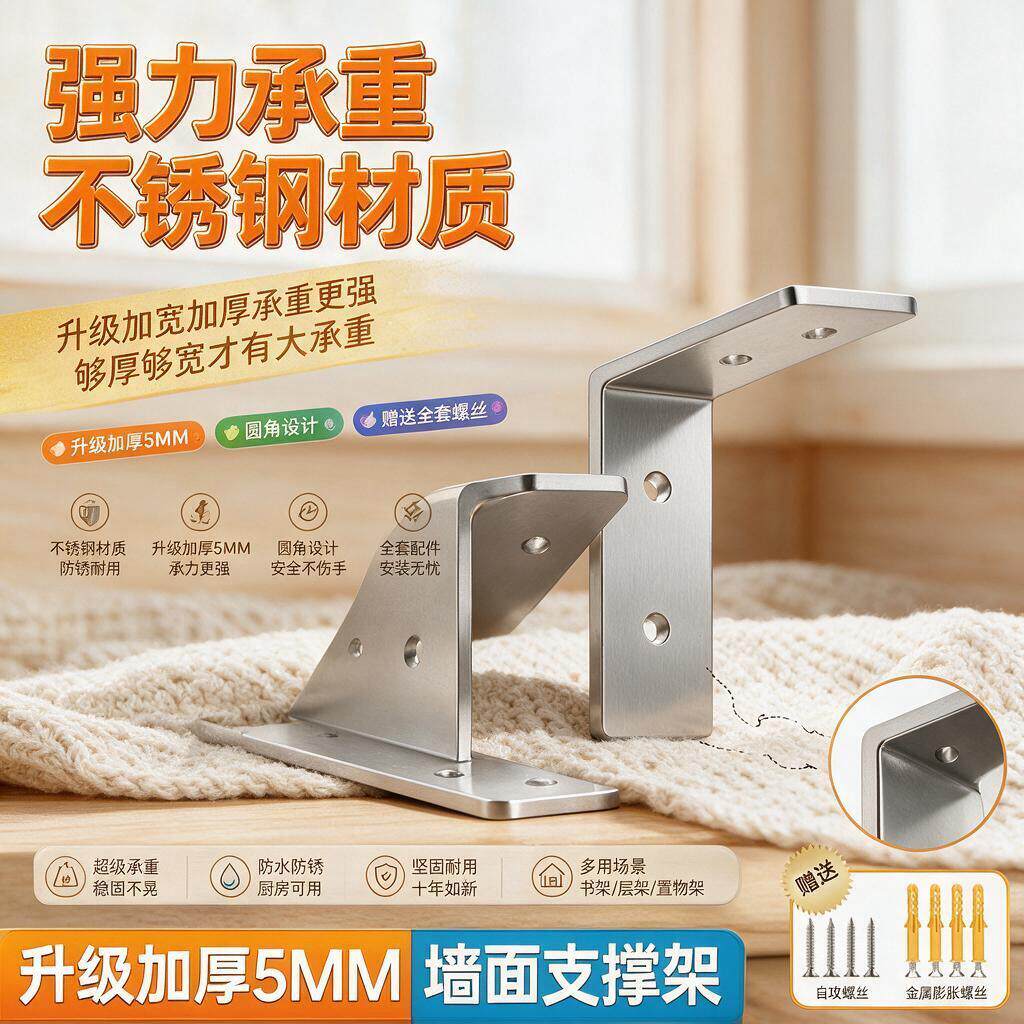 凵型支架固定架三角支撑架隔板托l型角码墙上置物架悬空托架7字形
