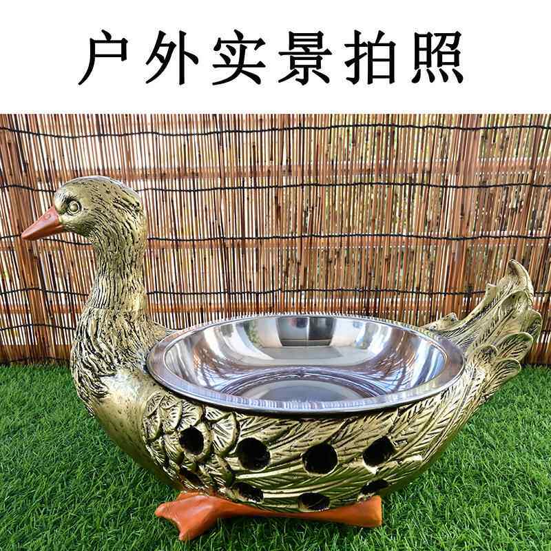特色树脂网红金造型冰酒精两店用鸡鸭鸡鹅餐具农干家乐EXT酒创意