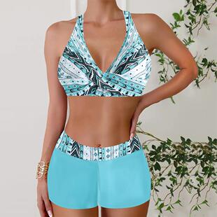 Swimsuit Triangle Rainbow Strip Bikini Split Large Size