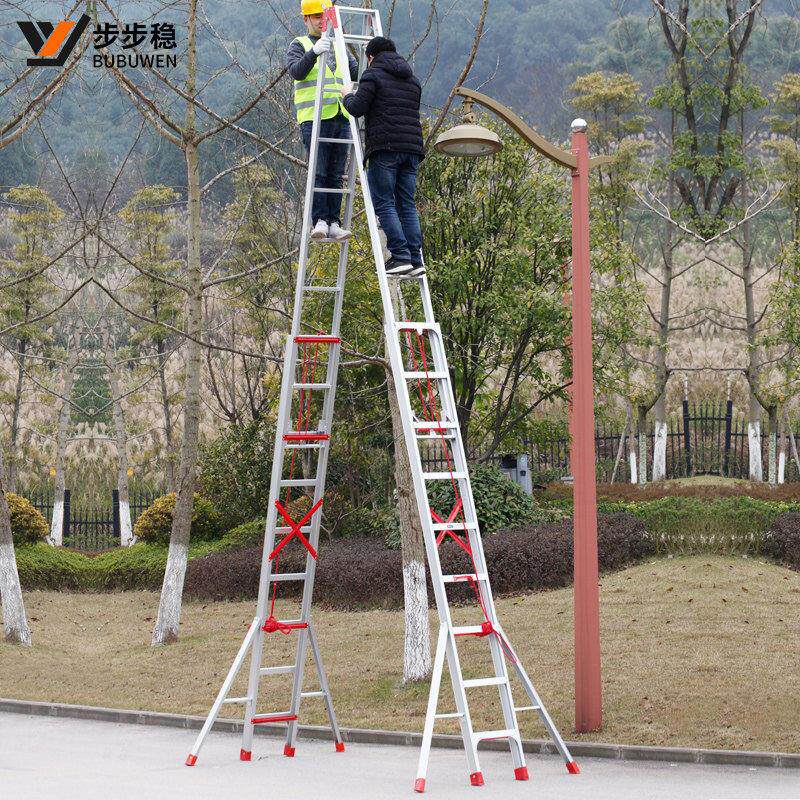 新型升降梯子家用折叠梯加厚铝合金人字梯工程专用伸缩楼梯稳定梯