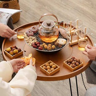 蒸煮茶壶电陶炉烤茶炉煮茶器玻璃泡茶壶 围炉煮茶家用室内全套中式