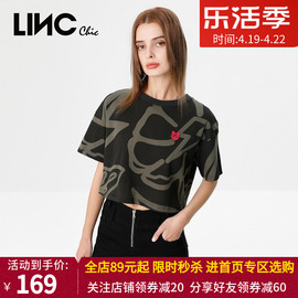 linc金羽杰2022年夏季碳黑色拉，设计洗水牛仔短裤s222ds609