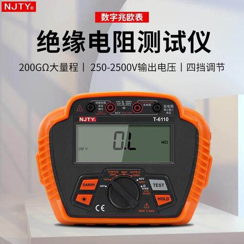 天宇绝缘电阻测试仪T6110电工数字兆欧表500V1000智能摇表绝缘表