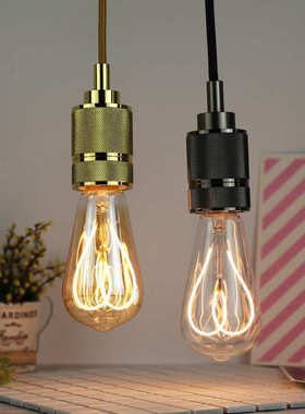 爱迪生复古ST64爱心金色透明LED软灯丝灯泡E27大螺口创意装饰照明