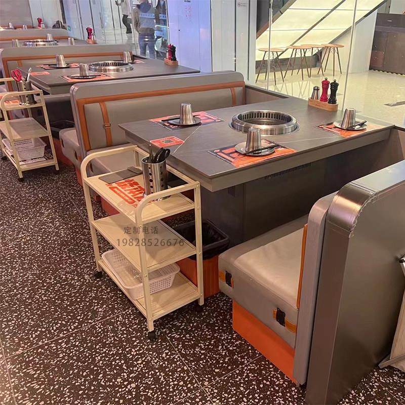 岩板火锅桌子电磁炉一体无烟净化烤肉串串香饭店桌椅组合定制商用,商业/办公家具,火锅桌,淘宝优惠券,粉丝福利购,淘宝优惠卷