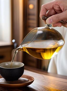 品德坊公道杯木把离耐热玻璃泡茶茶器BEM温一套公器杯茶水分泡茶