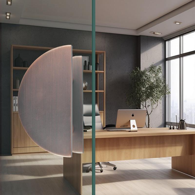 简约拉丝门商铺玻璃手细沙半圆门手玻璃门VVU拉包厢木门酒把店门