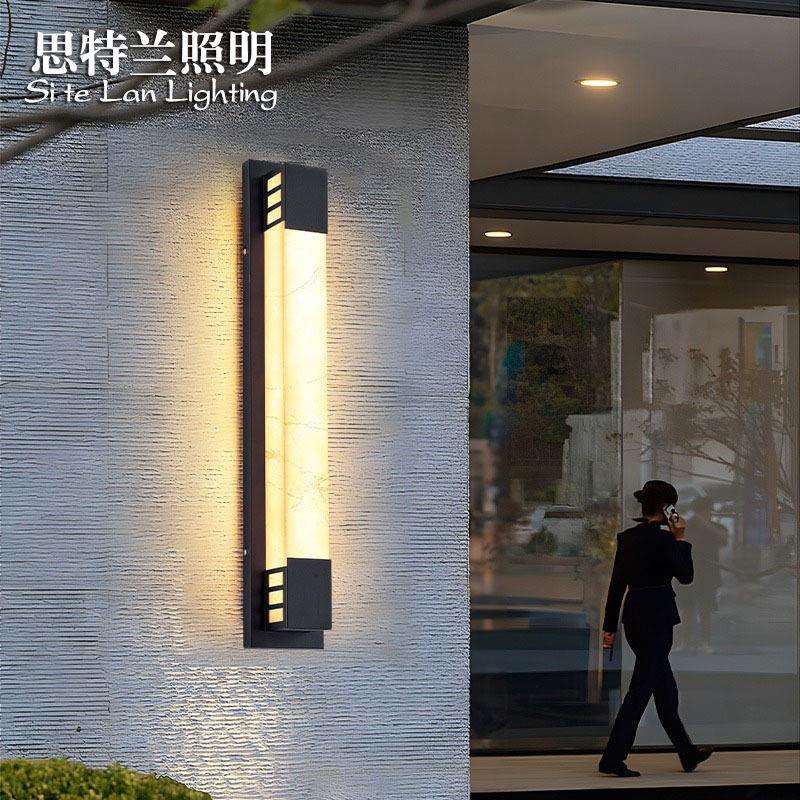 仿云石户外简约壁灯室外防水庭院灯别墅大门口入户壁灯露台长壁灯