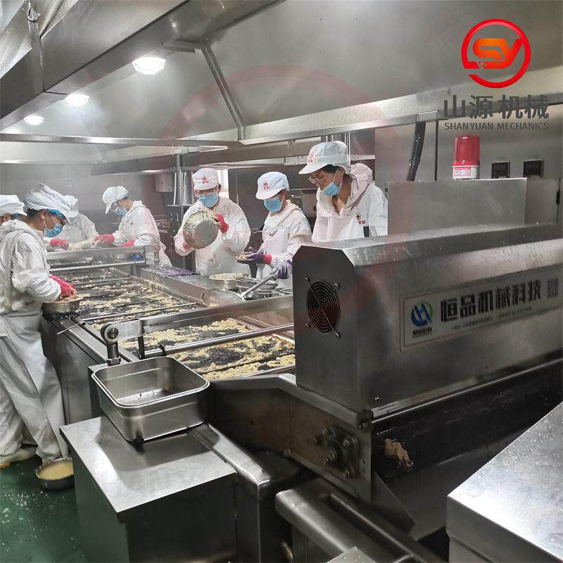 溜肉段油炸机 小酥肉裹浆油炸设备 里脊肉条温油炸生产线